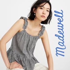 Madewell ruffle cami in mini black gingham